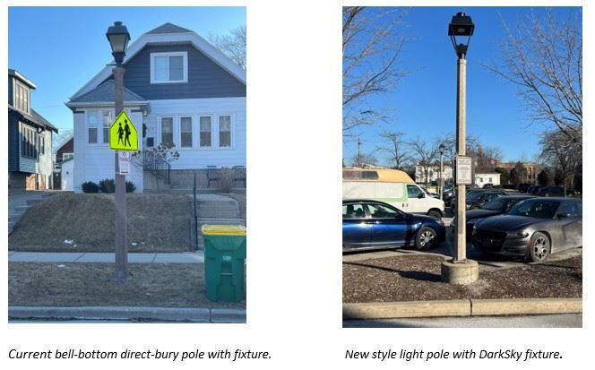 current v new poles fixtures