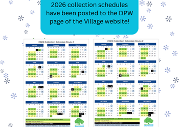 2026 collection schedules have been posted to the DPW